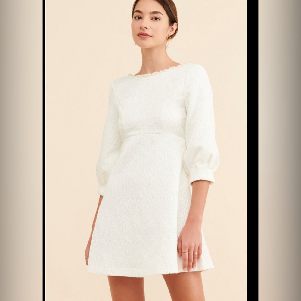 SISTER JANE Alice Jacquard Bow Mini Dress